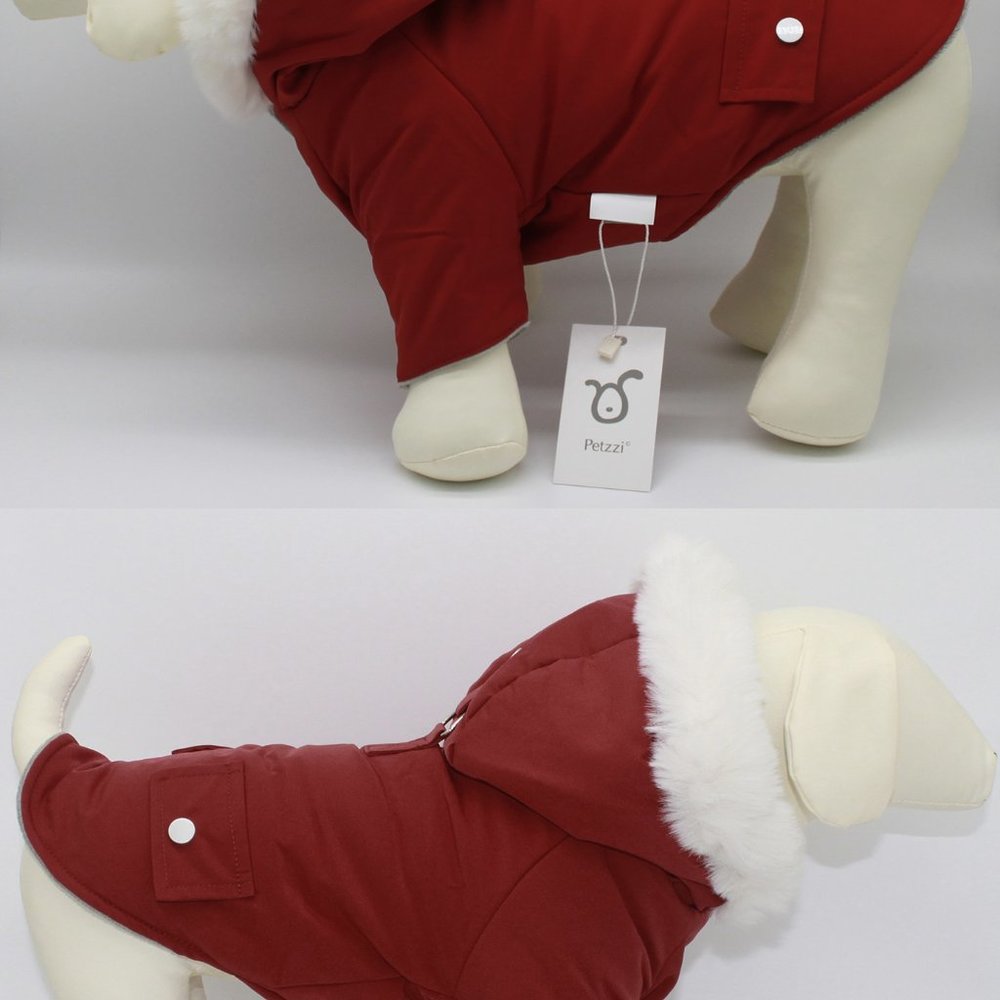 Petzzi Pet Dog Puppy Clothes Winter Insulated Coat Jacket Alexander Dark Red - Picture 5 of 9
